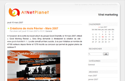 Capture du blog de AtNetPlanet